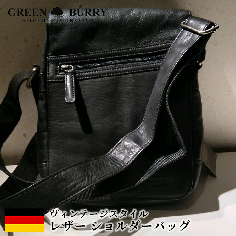 バリー 革ショルダーバッグ 新着☆【在庫限定】 【送料無料】 [Greenburry Vintage] ショルダー#2 グリーン バリー 本革 レザー ドイツ バッグ メンズ レディース
