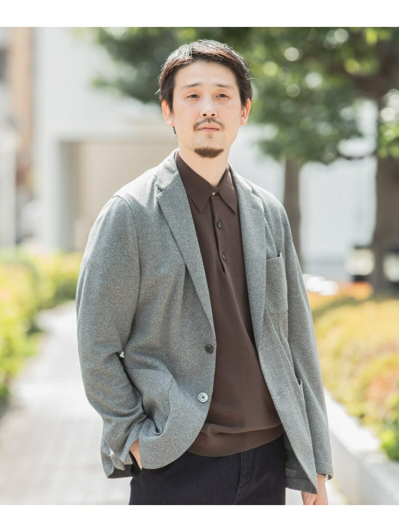 『イージーケア/防シワ/速乾』LIFE STYLE TAILOR メランジニットイージーJK URBAN RESEARCH DOORS アーバンリサーチドアーズ ジャケット・アウター テーラードジャケット・ブレザー グレー ベージュ ネイビー【送料無料】[Rakuten Fashion]