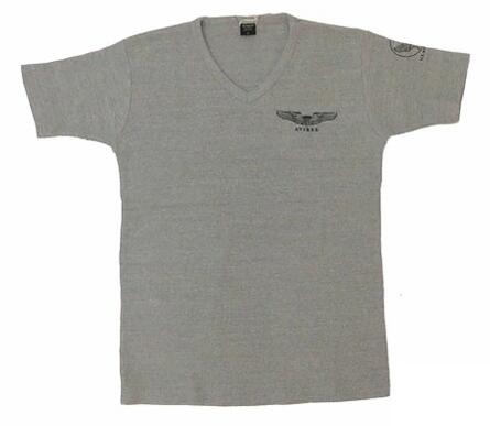 AVIREX アビレックス 半袖 ミニワッフル Vネック Tシャツ プリント 6193402