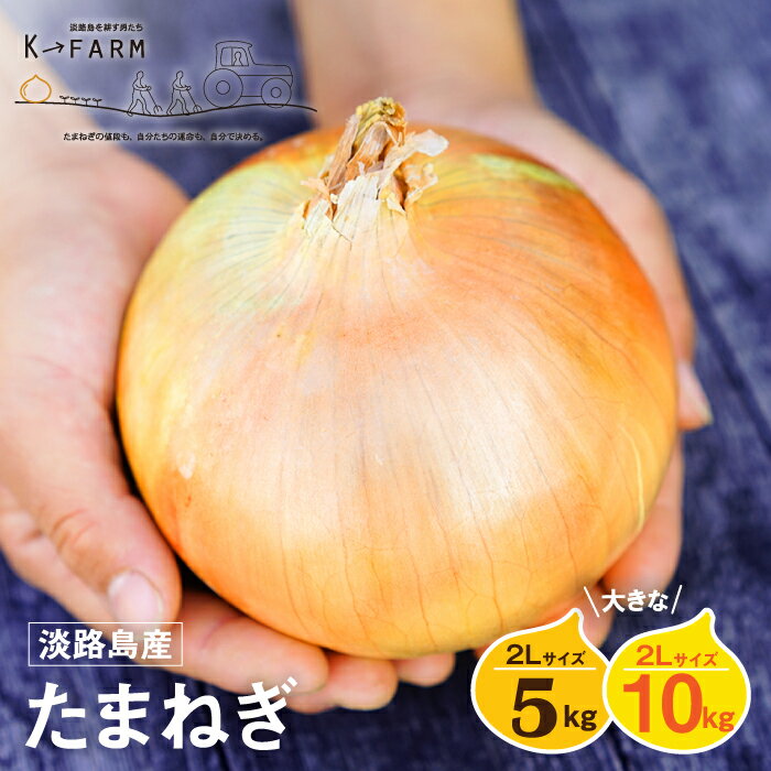 淡路島たまねぎ 大きな2Lサイズ 5kg・10kg 玉ねぎ たまねぎ 大玉 特大 国産 野菜 サラダ用 甘みたっぷり 産地直送 人気 高評価