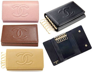 シャネル キーホルダー（レディース） CHANEL シャネル キーケースレディース メンズ キャビアスキンレザー キーホルダーブラック NERO 4連 6連ピンク ベージュ ライトピンク レッド ダークブラウン エンボスステッチCCロゴ 13502