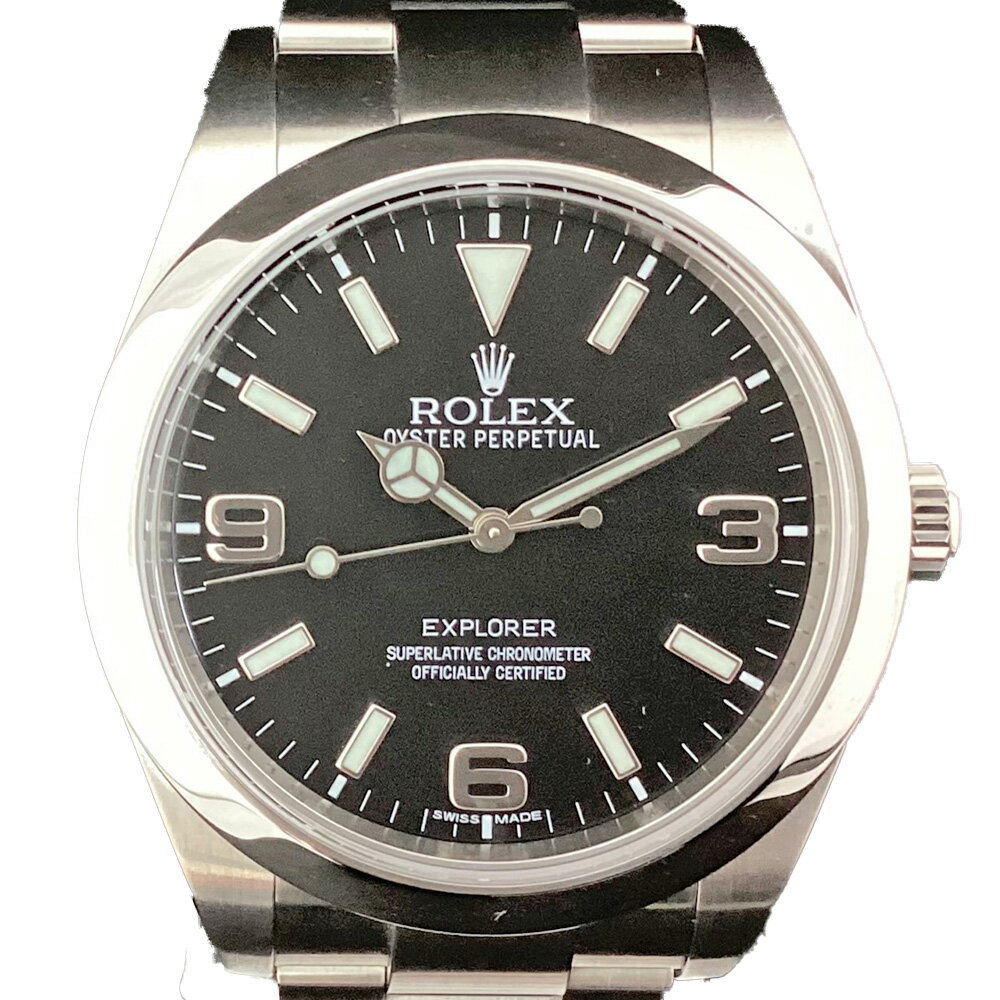 エクスプローラー 腕時計（メンズ） K【OH済】ROLEX エクスプローラー1 214270 ランダム番 2014年購入 文字盤 ブラック 自動巻 39mm OH 仕上 付属品有 ギャラ 送料込 腕時計 メンズ 男性 定番 王道 ロレックス 質屋かんてい局 鹿沼店 31000049315-82k