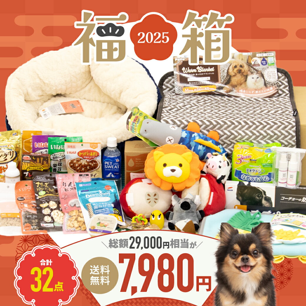 2025年 福袋 ゆく年くる年 福箱 犬用 小型犬向け 詰め込みすぎっ！袋に入らなくて福箱になっちゃいました