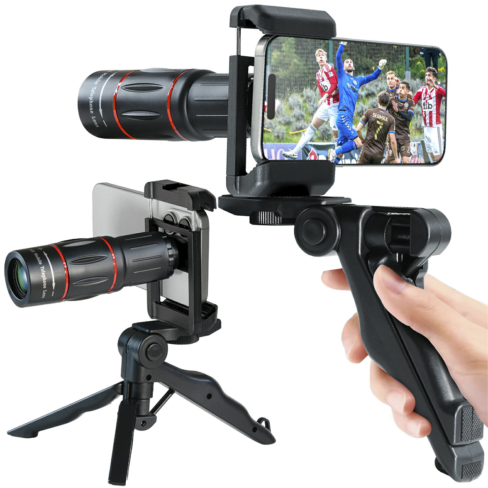 単眼鏡 望遠鏡 【専門家共同開発】 スマホ 望遠レンズ 【多機能三脚付属】 高倍率 18倍 96g 軽量 スマホカメラレンズ 高級プリズム 双眼鏡 より 軽いスマホ レンズ 望遠 iphone ライブ 美術館 運動会 iphone15 望遠レンズ