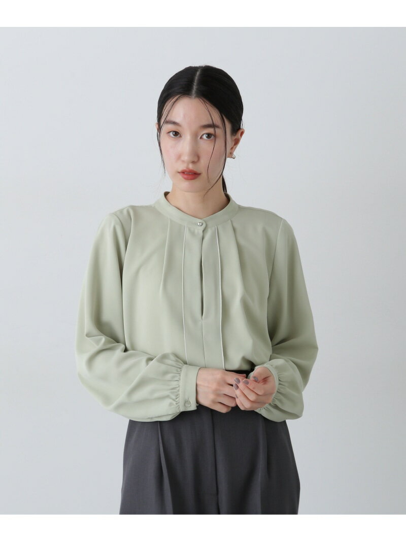 ナチュラルビューティーベーシック 服 レディース 【SALE／30%OFF】フロントタックメローブラウス N. Natural Beauty Basic エヌ ナチュラルビューティーベーシック* トップス シャツ・ブラウス グレー グリーン ホワイト【RBA_E】【送料無料】[Rakuten Fashion]