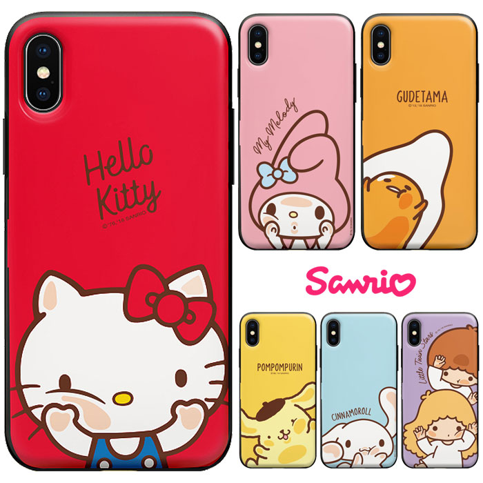 [Sanrio Characters Mirror Door Card Bumper サンリオ キャラクターズ ミラー ドア カード バンパーケース] iPhone 14 Plus Pro Max SE第3世代 SE3 13 mini 12 SE第2世代 SE2 11 XS XR X 8 7 アイフォン アイホン 10 10s 10r プラス プロ マックス ミニ エス アル【】