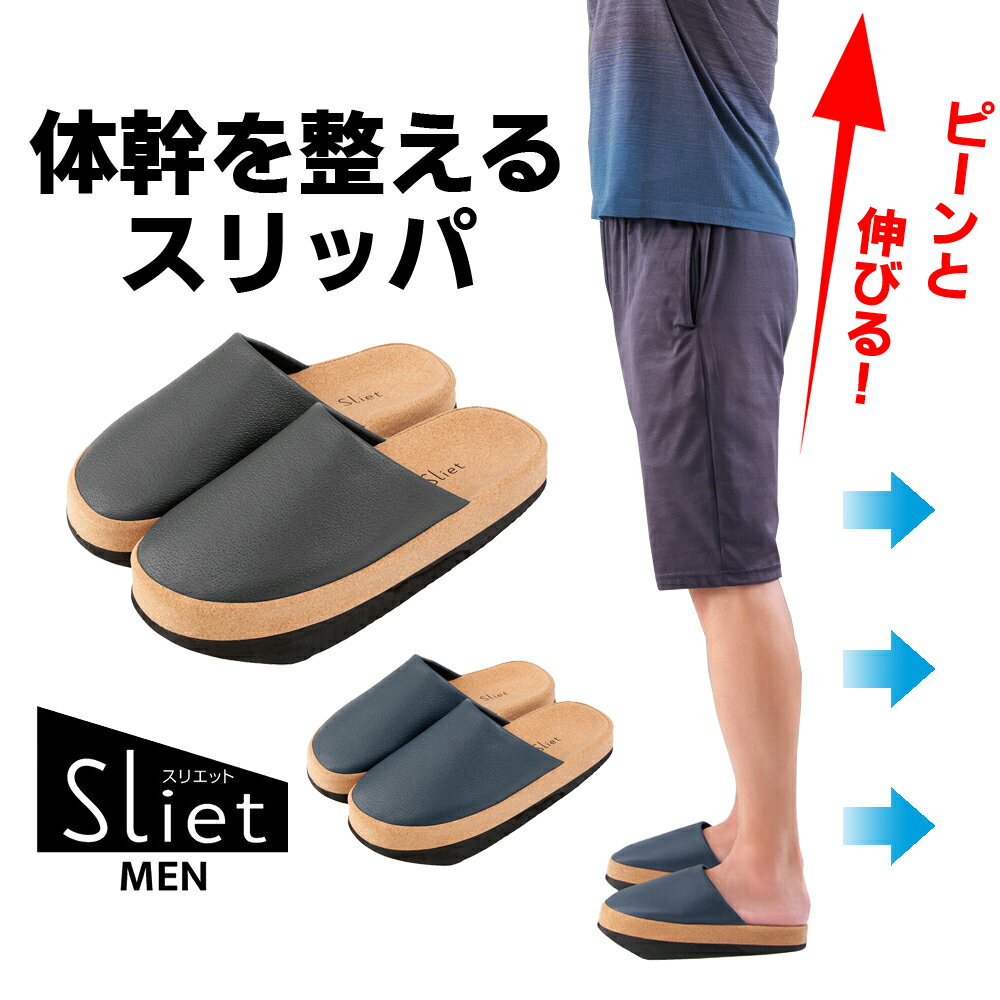 スリッパ 体幹立ちスリッパ 傾斜スリッパ スリエット 健康サンダル 健康スリッパ Sliet メンズ エクササイズ 立体インソール ナチュラル体幹トレーニング 姿勢 シェイプアップ 会社 職場 在宅勤務 (af-8533)【翌日配送対応】