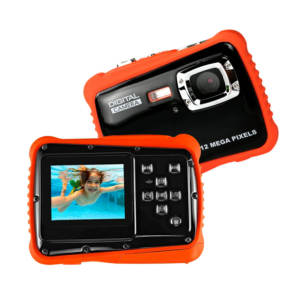 【POINT5倍+100円OFFクーポン】＼レビュー特典付／トイカメラ 子供用カメラ 耐衝撃 3m防水機能 12MP画素 マイク内蔵 水中アクション 写真撮影 可愛い 防塵 軽量プレゼント 日本語説明書付