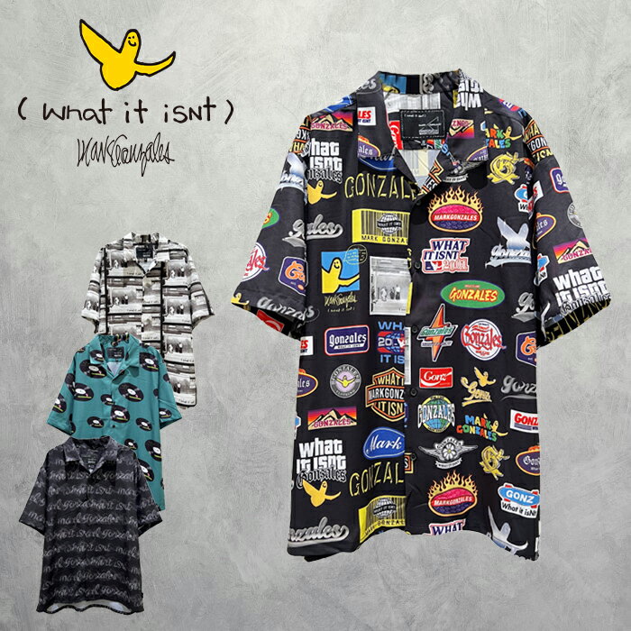 (What it isNt) ART BY MARKGONZALES ワット イット イズント OPEN SHIRTS (2H813800/2H8-13800) メンズ レディース ユニセックス トップス シャツ 半袖 プリント 総柄 オープンカラー 派手 ストリート カジュアル ゆったり オーバーサイズ