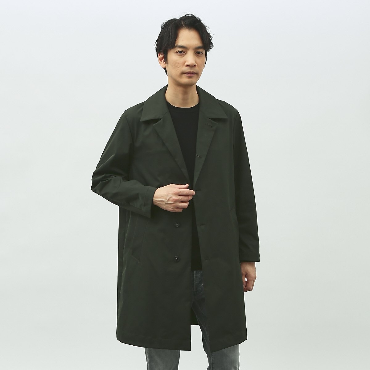 ABAHOUSE LASTWORD 【LIMONTA/リモンタ】 ハイマルチストレッチ ステンカラー コート アバハウス ジャケット・アウター ステンカラーコート グリーン グレー ネイビー【送料無料】