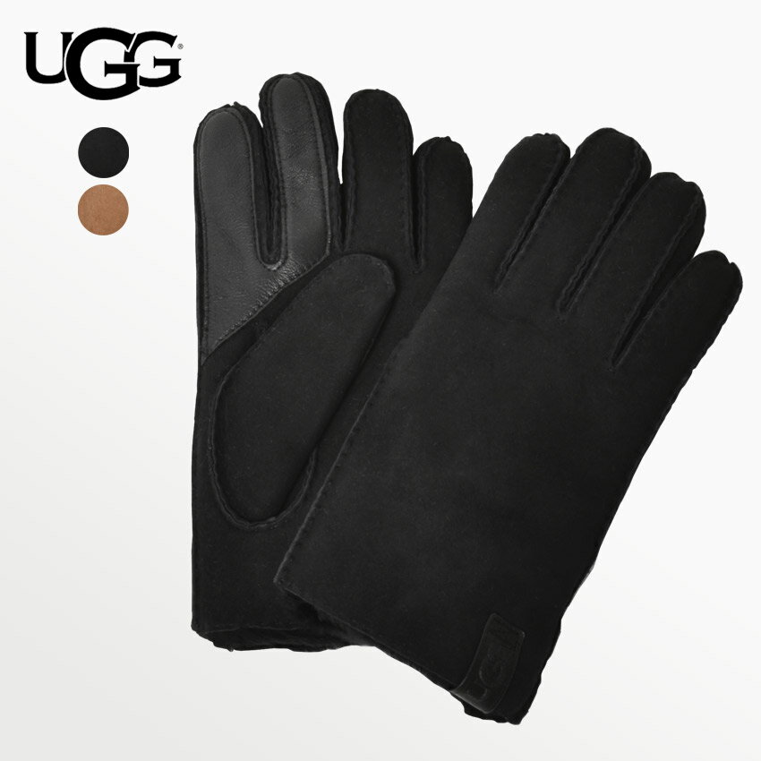 アグ オーストラリア　手袋（メンズ） アグ 手袋 メンズ UGG ホイップステッチ シープスキン グローブ 本革 ムートン スマートフォン対応 スマホ対応 シンプル カジュアル おしゃれ レザー ブランド 撥水加工 防寒 保温 男性 プレゼント ギフト 通勤 通学 ブラック 黒 ブラウン