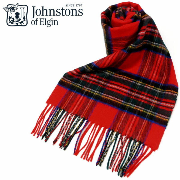 Johnstons ジョンストンズ マフラー メンズ レディース カシミヤ ストール WA000016KU0303 タータンチェック レッド 赤 系 人気 ブランド ジョンストンズマフラー マフラーブランド カシミアマフラー お洒落 おしゃれ おすすめ 男性 女性