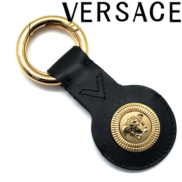 ヴェルサーチ VERSACE キーホルダー キーリング ベルサーチ ヴェルサーチェ メンズ&レディース メドゥーサ ロゴ ブラック×ゴールド 1006198-1A03190-1B00V ブランド